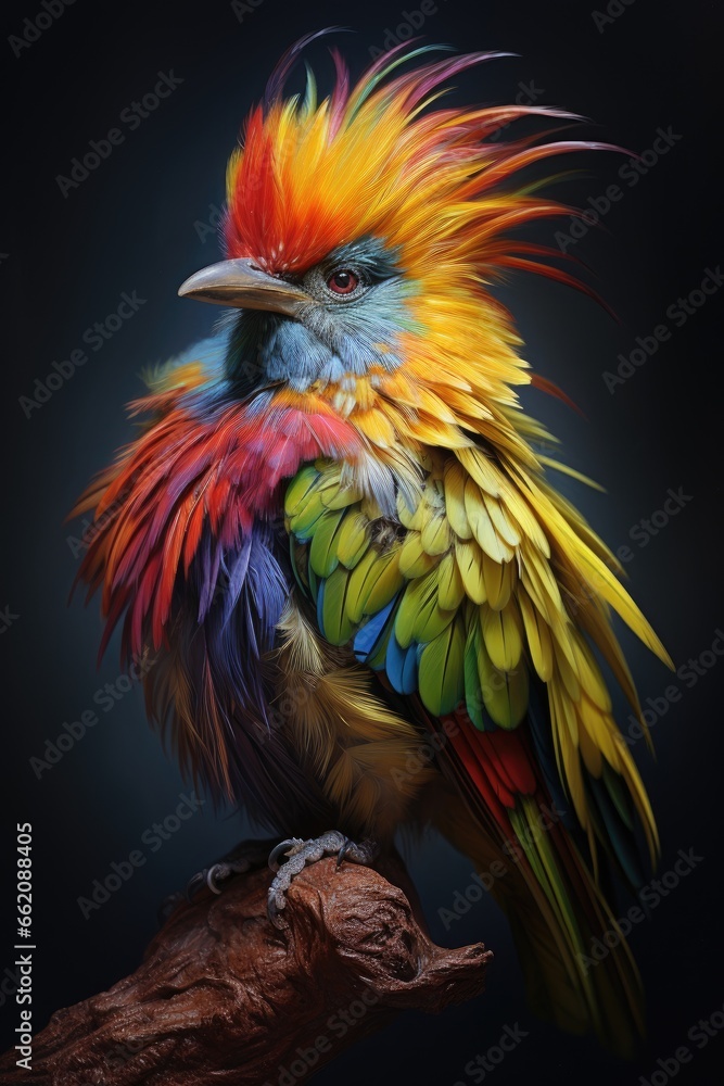 Fototapeta premium a vibrant bird perched on a tree branch