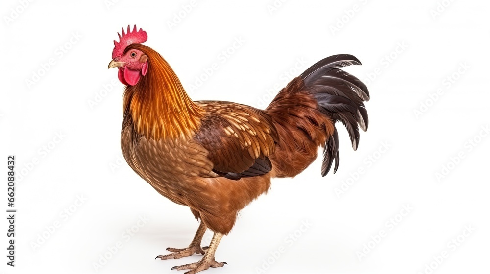 brown chicken isolated on white background