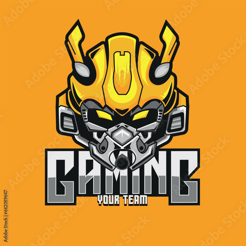 animals yellow robot logo gaming 