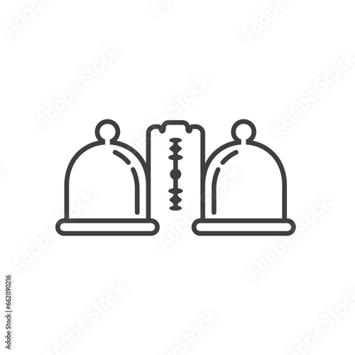 illustration of hijama or cupping therapy Icons in flat vector art.