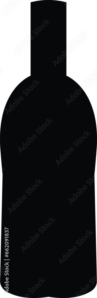 Fototapeta premium Set of linear alcohol bottles vector icons. Line black silhouette with wine, cognac, champagne, beer bottle . Alcohol collection.