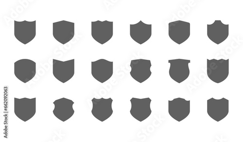 shield icon set, protection, armor, security, multiple options, editable