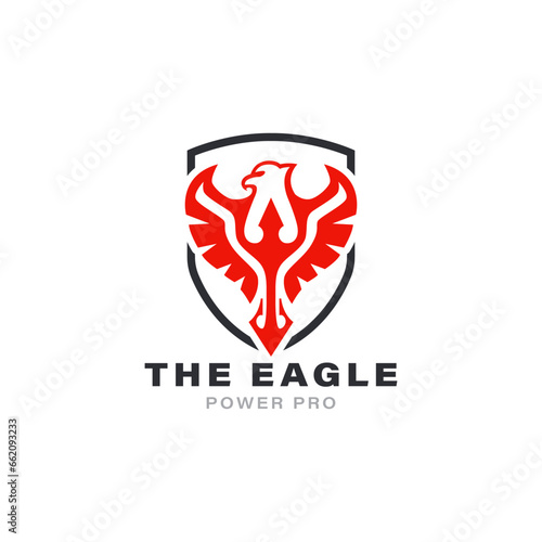 Free Download Eagle logo shield vector illustration for sport or outdoor graphic icon - GFXLoad