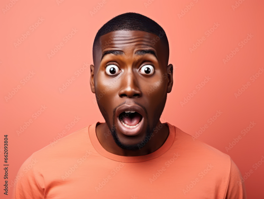 African man with shocked and surprised with open mouth on isolated background African man with shocked and surprised with open mouth on isolated background