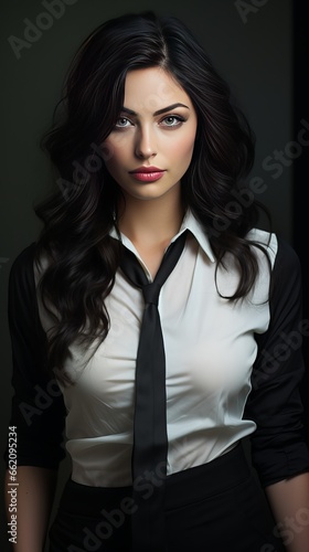 Office woman, professional, elegant, beautiful, smart, office suit. Generative ai