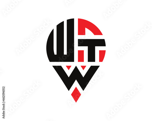 Free Download WTW letter location shape logo design. WTW letter location logo simple design. - GFXLoad