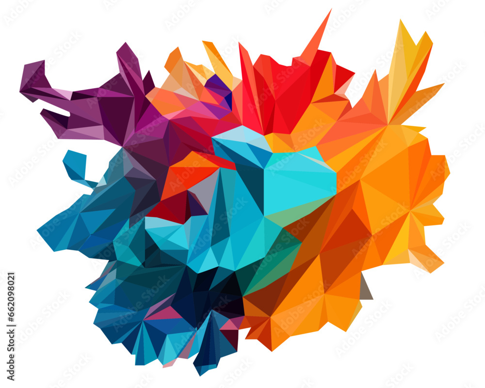 Obraz premium Flat multi colorful polygon design modelling for art object, vector icons
