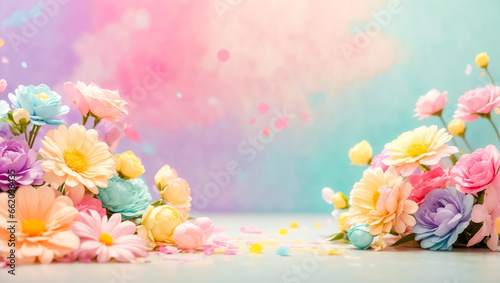 Cheerful and Pastel Background. Ai generated.