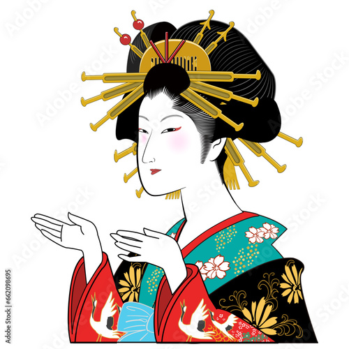 浮世絵美人-受け流す