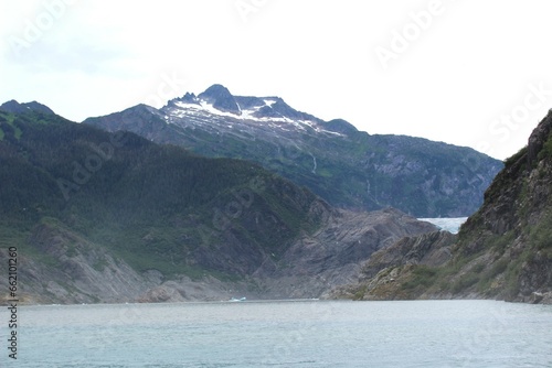 Mendenhall Lake and Rugged peaks, Juneau, Alaska © octobersun