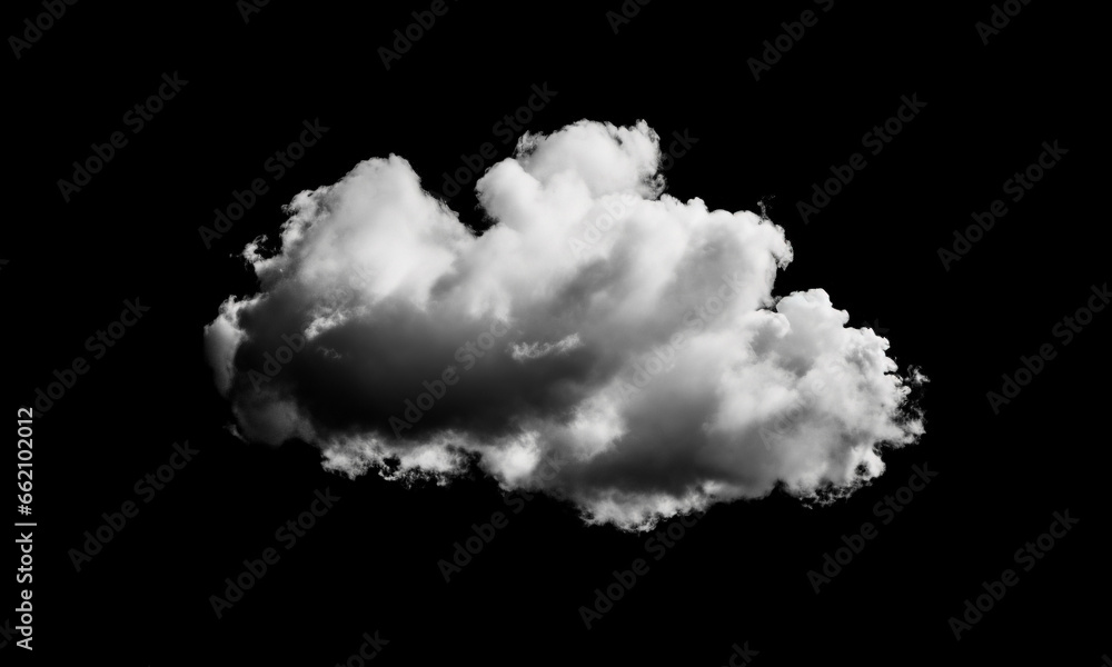 White cloud isolated on black background White cloud isolated on black background