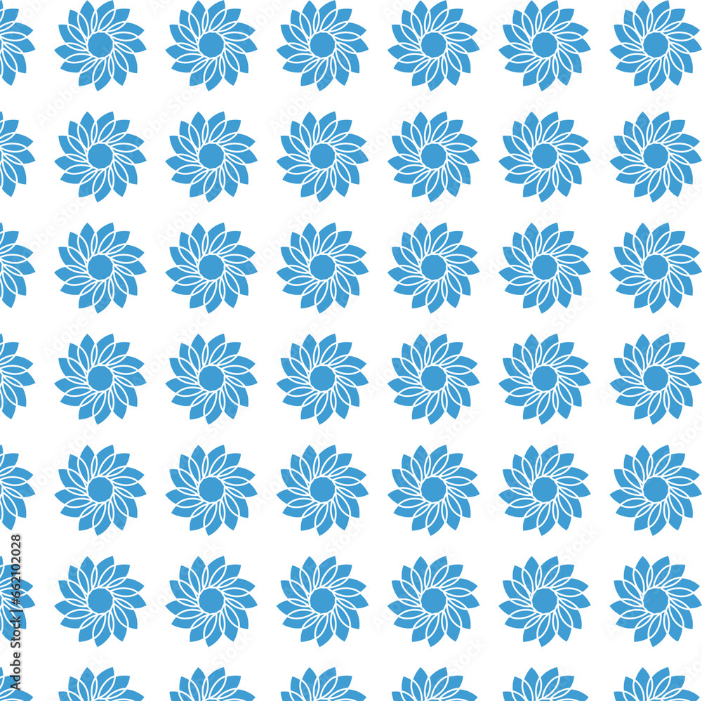 Digital png illustration of blue flowers repeated on transparent background