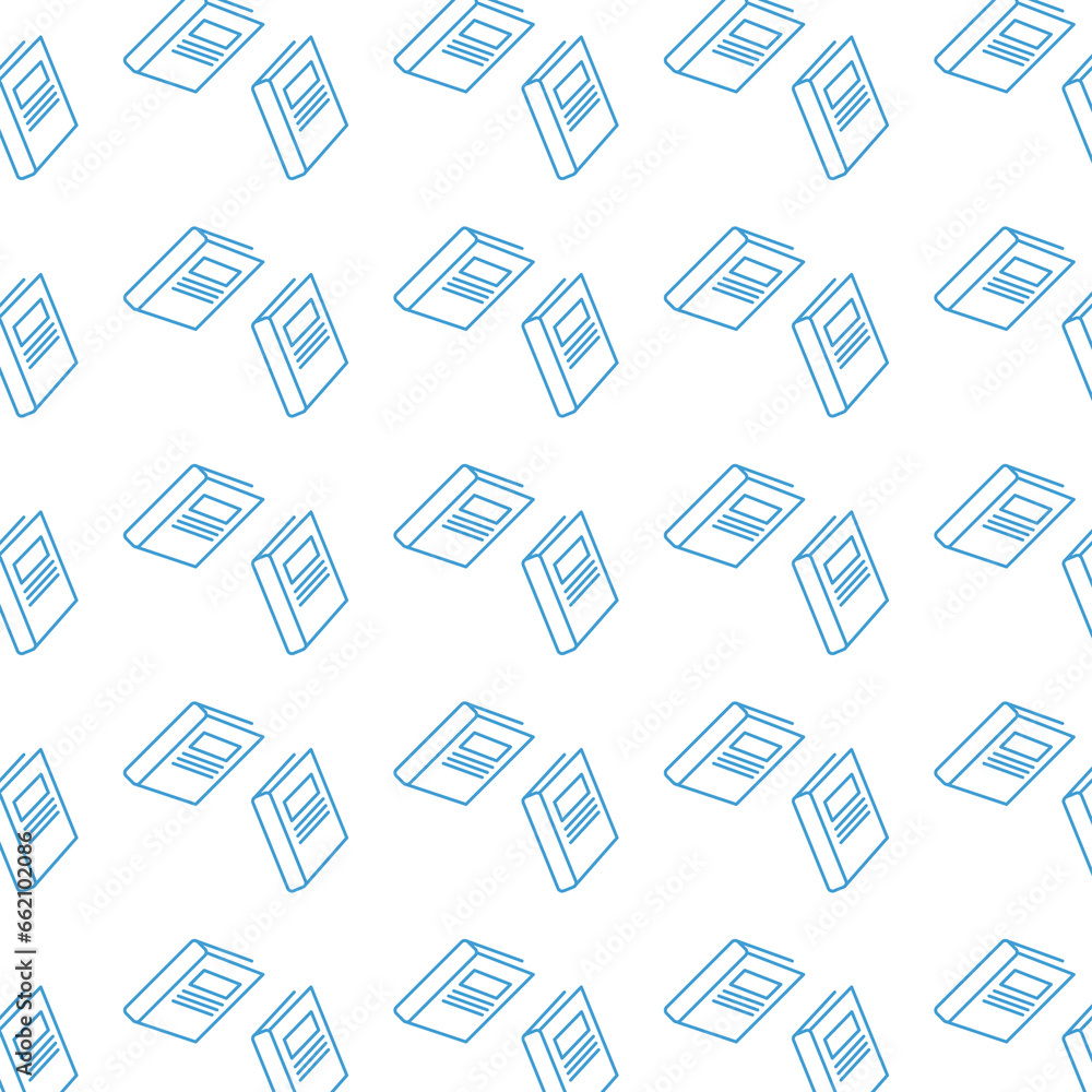 Digital png illustration of blue notebooks repeated on transparent background