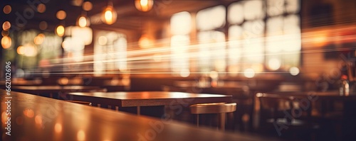 beautiful blurred background of a light resturant interior with beautiful lighting, blurred picture, copy space, Generative AI
