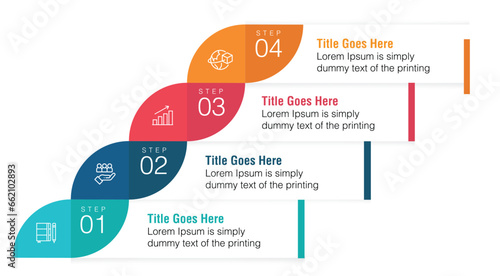 Infographics design vector and marketing icons can be used for workflow layout, diagram, annual report, web design. Business concept with 4 options, steps or processes.