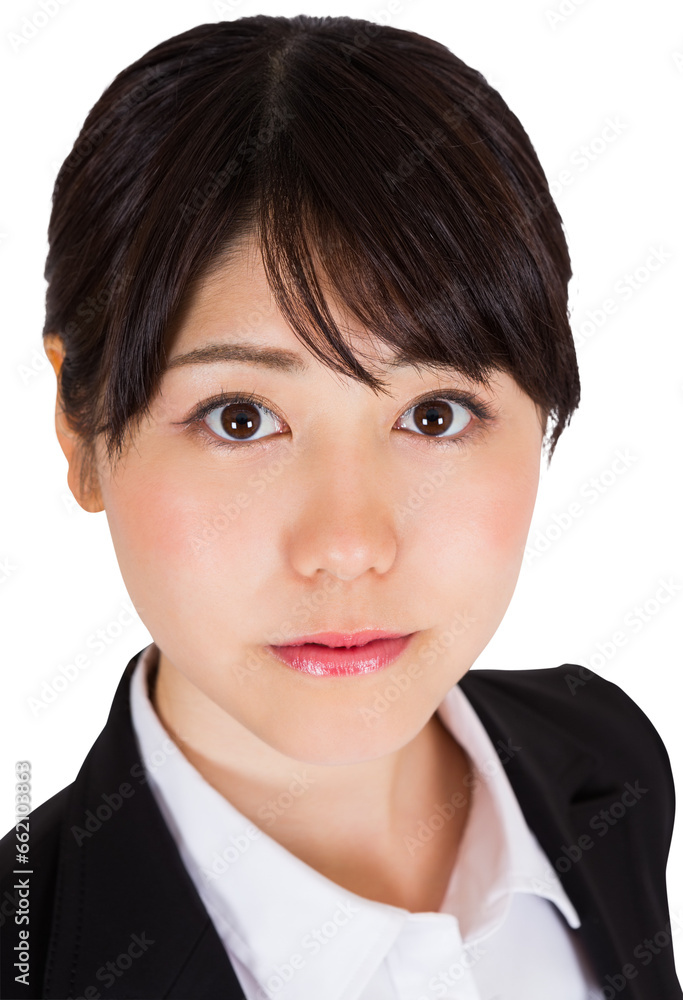 Digital png photo of asian businesswoman smiling on transparent background Digital png photo of asian businesswoman smiling on transparent background