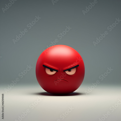 3d anger face cartoon character, Angry face smiley, Icon for Angry face, 3d anger expression photo
