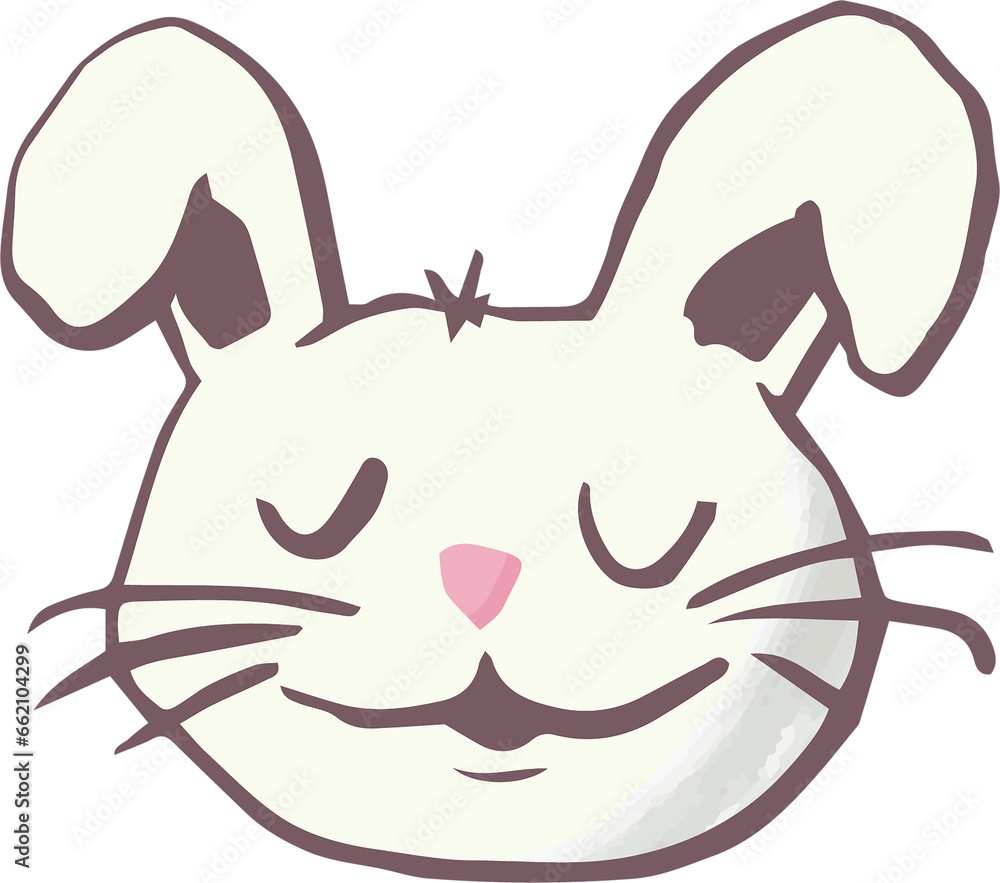 Naklejka premium Digital png illustration of white rabbit on transparent background