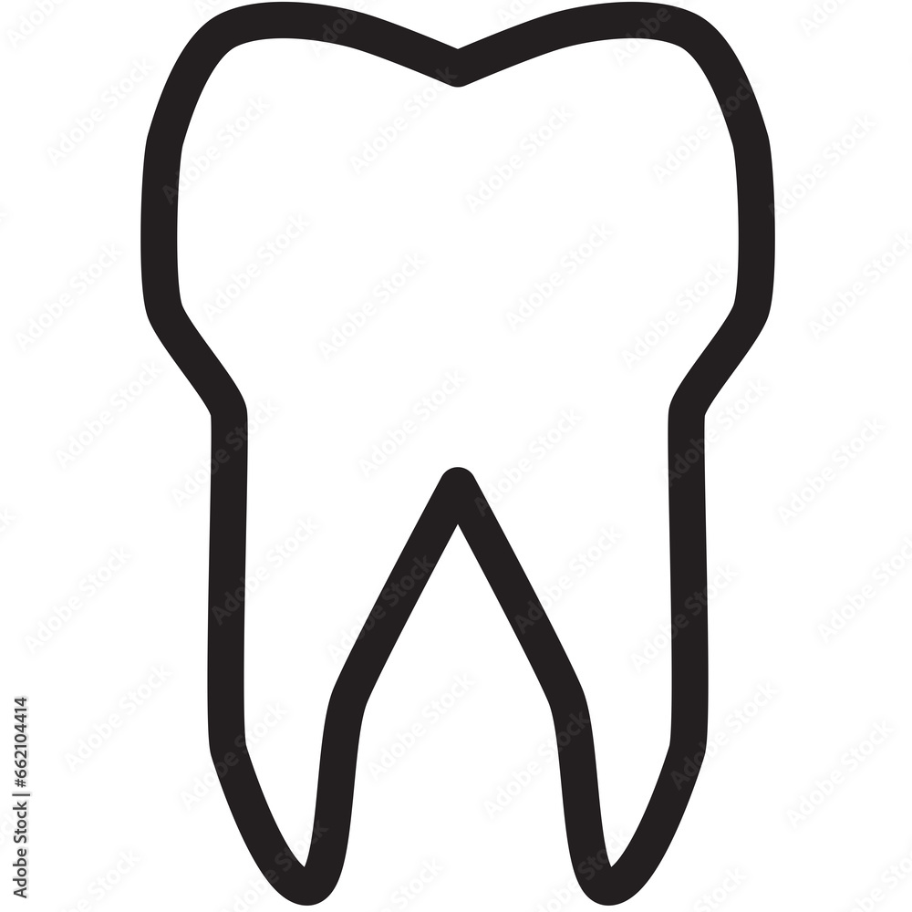 Digital png illustration of white tooth on transparent background