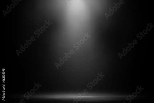 White spotlight smoke on stage studio background.