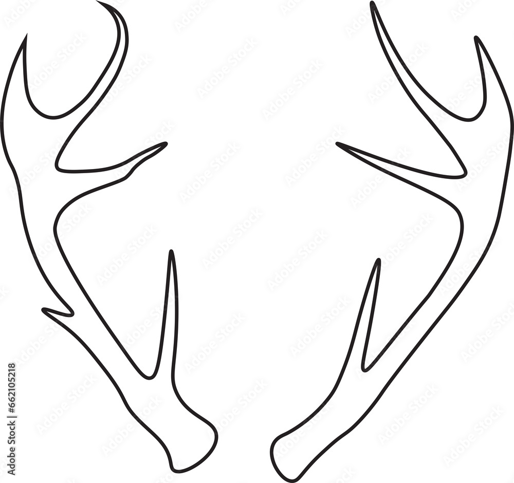 Naklejka premium Digital png illustration of deer antlers on transparent background