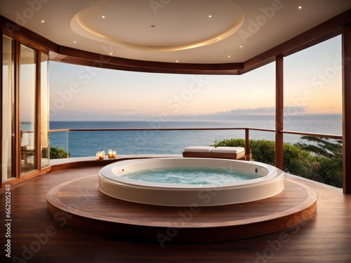 A luxury private jacuzzi deck photo
