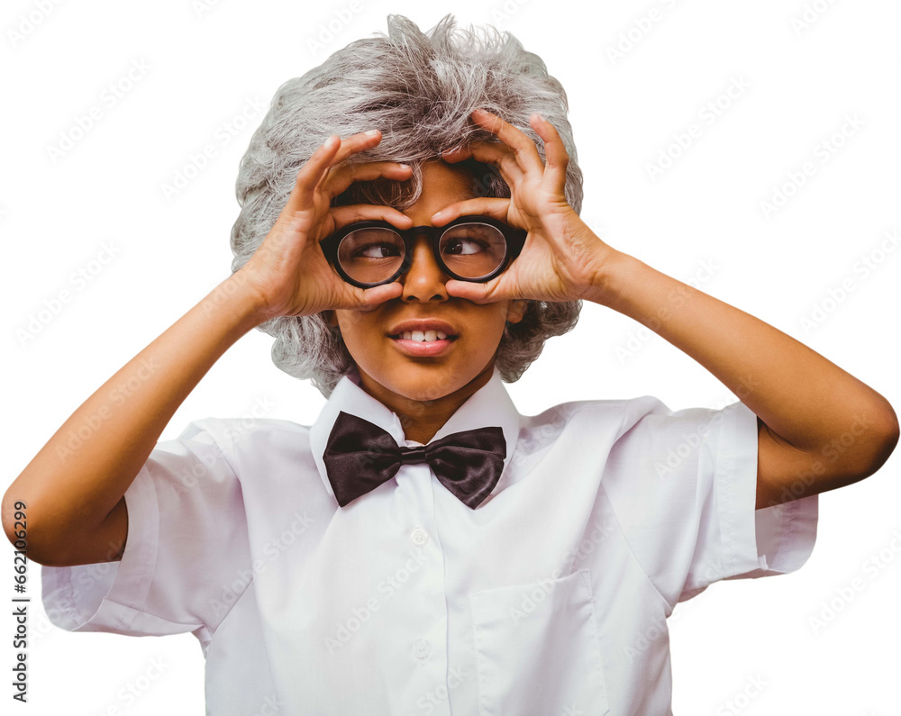 Digital png photo of biracial boy in scientist costume on transparent background Digital png photo of biracial boy in scientist costume on transparent background