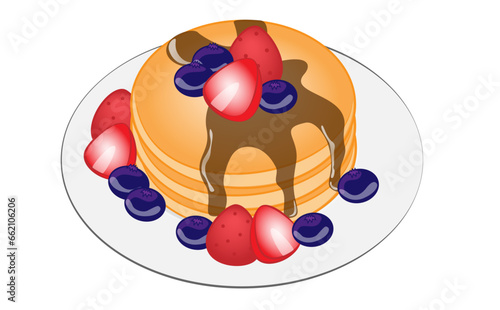 Illustration of fruit filled hotcakes