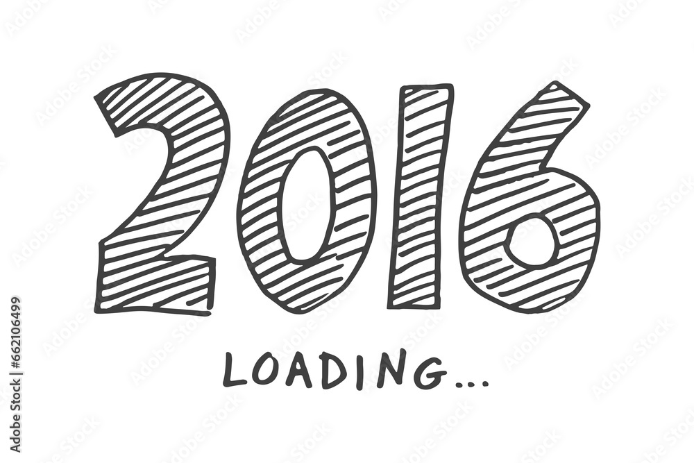 Obraz premium Digital png illustration of 2016 loading text on transparent background