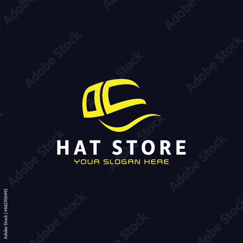 hat cap store logo design vector