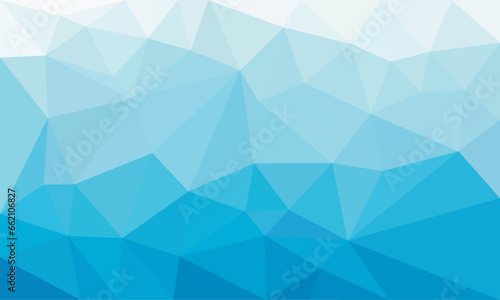Polygonal triangle background with ice blue color crystal mosaic pattern.