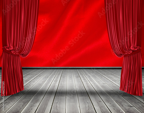 Digital png illustration of red curtain with copy space on transparent background