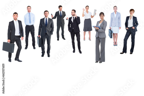 Digital png photo of diverse business people on transparent background