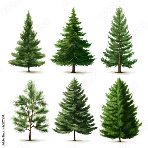 set of fir trees isolated © Ilham