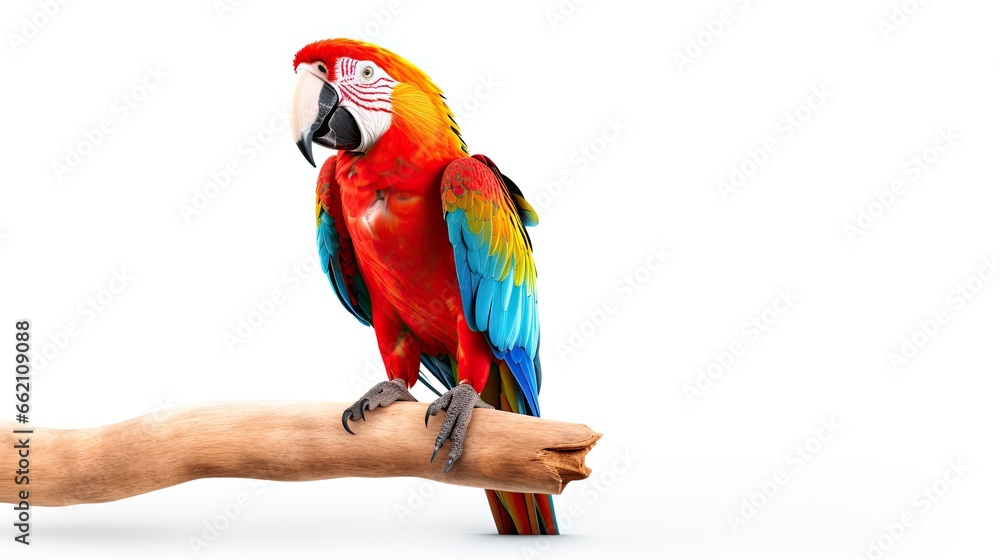 Fototapeta premium a red and blue macaw isolated on white background