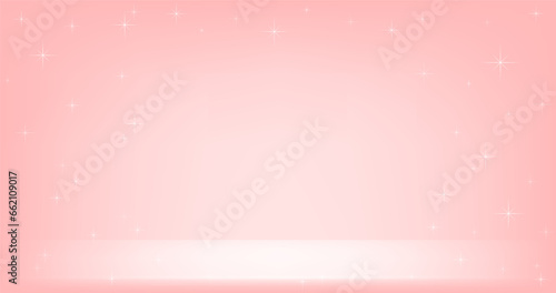Empty soft pink studio room. Banner for advertise product on website. spot light and shadow. Vector illustration.