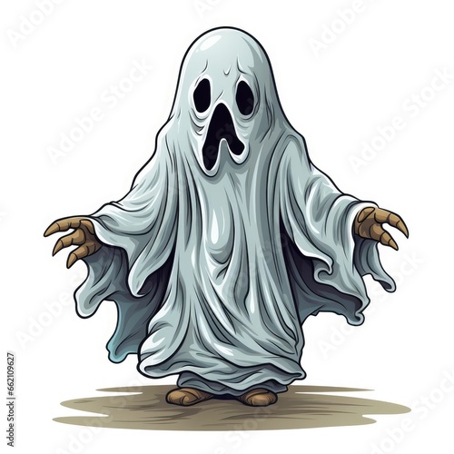 Spooky ghost character in a horror story
