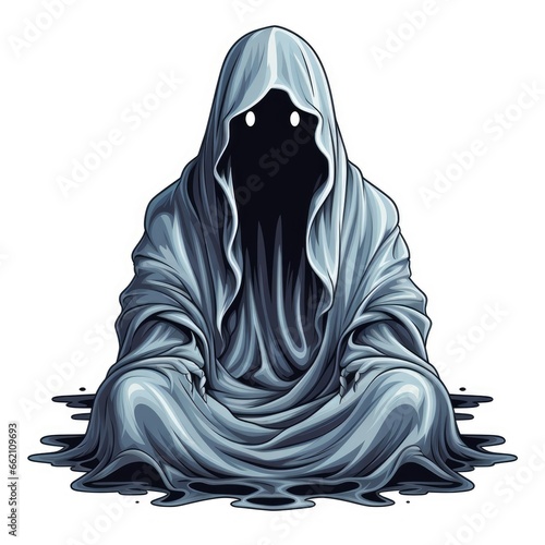 Spooky ghost character in a horror story