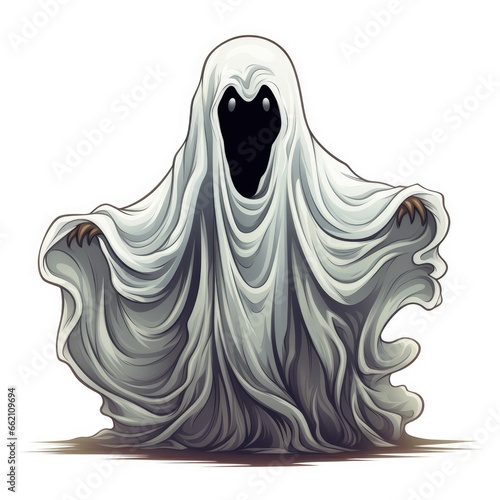 Spooky ghost character in a horror story