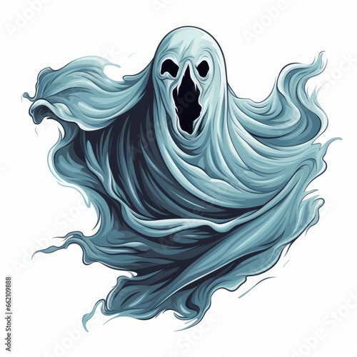 Spooky ghost character in a horror story