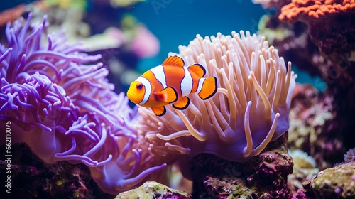 Foto clownfish on reef ai generated