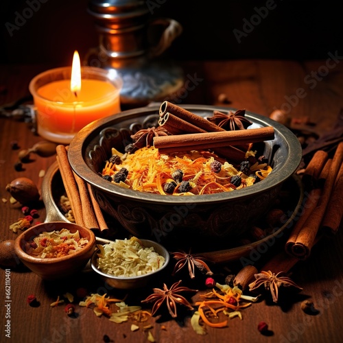 The scent of cinnamon and spices wafts through the air as scented candles and potpourri add to the sensory experience. Generative Ai