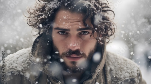 portrait of person in winter
