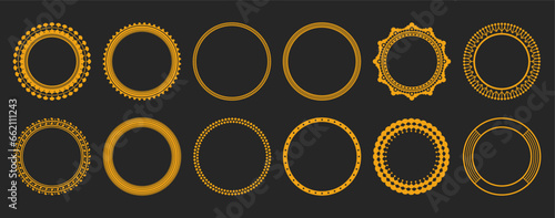 decorative frame set vintage circle frame line geometric luxury frames wedding banner label card geometric background vector illustration