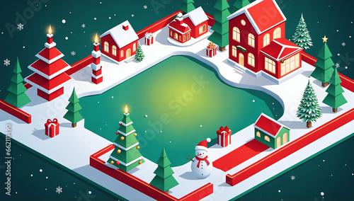 Wallpaper Mural Colorful isometric 3d christmas world Torontodigital.ca