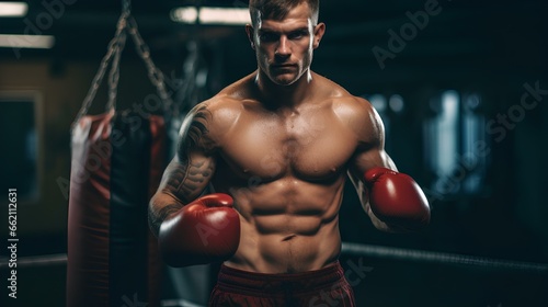 boxer with gloves man ai generated