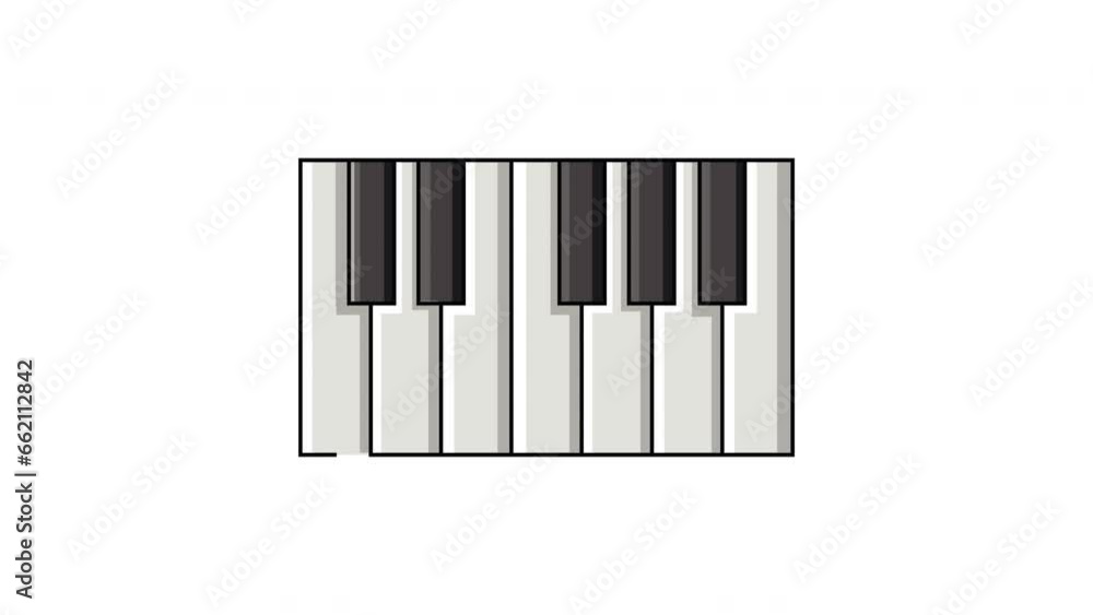Animated video forming a piano keyboard icon Animated video forming a piano keyboard icon