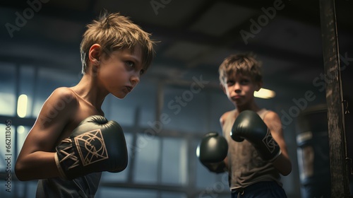 people boxing with muscular body for boxing day ai generated © Ilham
