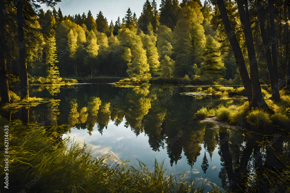 Lake Surrounded by Towering Trees
Lake Surrounded by Towering Trees
