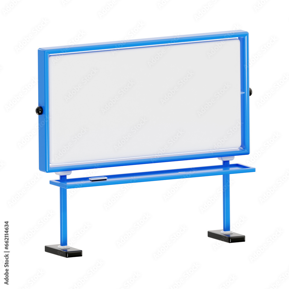 Obraz premium whiteboard 3d. High quality render. Education 3d render set. Transparent background